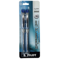 Pilot - Stylos à bille roulante Hi-Tecpoint Grip V5 – bleu – paquet de 2-La prise caoutchoutée permet un contrôle d'écriture en tout confort