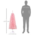 HOMCOM - Sapin de Noël artificiel 4' forme crayon avec ouverture automatique - rose-Une base solide pour assurer la stabilité et aider à garder l'arbre droit et en sécurité 