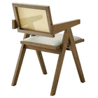 Modway - Thera Canne en cuir végane Fauteuils de salle à manger Ensemble de 2 - Pierre de chêne altérée-8
