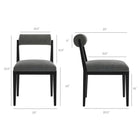 Modway - Kai Tissu Chaise à manger Ensemble de 2 - Fusain-Dossier en tissu roulé