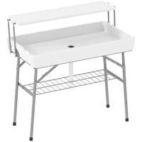 Outsunny - Table glacière pliante 3,5 pi avec vidange-Conception à deux niveaux avec étagère pour une utilisation pratique  