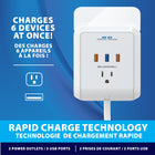 Bell + Howell - Prolongateur de Prise Power Pro-Alimentez 6 appareils à la fois : chargez tous vos appareils à la fois à partir d’un appareil bien placé, le Power Pro dispose de 3 ports USB standard et de 3 prises à 3 broches, de sorte que vous n’avez jamais à vous soucier d’avoir besoin de plus de prises