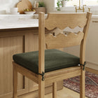 Modway - Jax Bois de chêne Tabouret de comptoir avec dossier ondulé en rasoir et coussin in Sauge du chêne altéré-Coussinets de pied non marqués