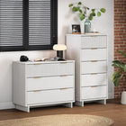 Manhattan Comfort - Granville commode moderne haute étroite et standard - blanc - ensemble de 2-Recommandé pour un téléviseur jusqu'à 35 pouces