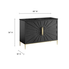 Modway - Awaken Double évier 48" Vanette de salle de bain - Noir noir-Construction en bois massif et MDF