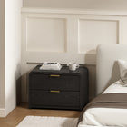 Manhattan Comfort - Table de nuit moderne Grace 28" à 2 tiroirs - Noir et Or - Lot de 2-9