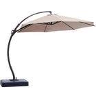 Lausaint - Parasol déporté de 3,35 m avec base - Beige-Grande portée de 3,35 m (11 pi) : une fois ouvert, ce parasol couvre une surface totale de 3,35 m (11 pi), offrant ombre et protection à tout ce qui se trouve en dessous. Sa forme incurvée vous permet de vous déplacer librement sans vous gêner.