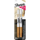 Sharpie - Marqueurs métalliques - pointe fine - doré - paquet de 2-Encre séchant rapidement, résistant à la décoloration et à l’eau.