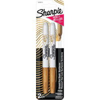 Sharpie - Marqueurs métalliques - pointe fine - doré - paquet de 2-Encre séchant rapidement, résistant à la décoloration et à l’eau.