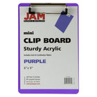 JAM Paper - Presse-papiers en plastique - petits modèles avec clip métallique discret - mini (6 x 9) - violet-Format : Petit format / Format mémo (6 x 9 pouces) | Facile à empiler et à organiser. Se glisse dans la plupart des sacs, sacs à dos et mallettes.