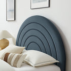 Modway - Solana Arqué Performance Velvet Lit plateforme Queen, Cadet Blue-Rembourrage en mousse dense