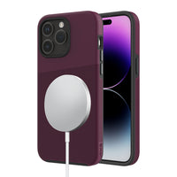 AXS - PROTech Plus PROTech Plus étui compatible magsafe anti-choc avec double couche pour Apple iPhone 15 Pro - Sangria-Résistant aux chutes jusqu’a 10 pieds