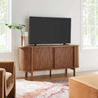 Modway - Cadence 63" courbé Buffet - Noyer-Portes coulissantes cannelées