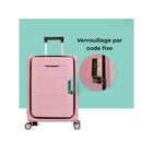 TRAVLR - Valise cabine rigide pliable de 20 pouces - Rose- Serrure TSA 