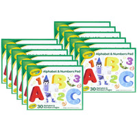 Crayola - Bloc-notes alphabet et chiffres, 30 pages, lot de 12, 360 feuilles au total-Papier pour tablette ligné primaire pour s'entraîner à écrire des lettres et des chiffres