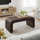 Modway - Koda Performance Velvet Ottoman de la cascade - Brun chocolat noir-Socle métallique