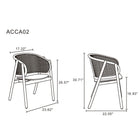 Manhattan Comfort - Versailles fauteuil d’appoint industry chic 23,62" - noir et cannage naturel-Cadre en bois de frêne massif américain avec des textures de grain naturel