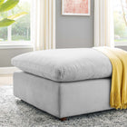 Modway - Commix Duvet Rempli Trop Rempli Performance Velvet Ottoman - Gris clair-Coussins en plumes en duvet et en coton