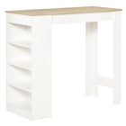 HOMCOM - Table de bar avec 4 étagères de rangement - bois naturel-L'étagère à 4 niveaux offre un espace de rangement suffisant pour garder les objets à portée de main 