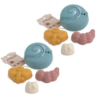 Miniland - Moules à sable ECO - 4 pièces par lot - 2 lots-L'ensemble de moules aux couleurs pastel est idéal pour jouer sur la plage, la neige ou les surfaces sablonneuses