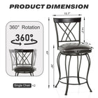 Homy Casa - Tabourets de Bar Pivotants Classiques 26" avec Similicuir Noir - Paquet de 4-Dimensions compactes: Dimensions du siège de 15,7" par 15,7", avec une hauteur totale de 40" pour s'adapter aux petits espaces.