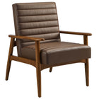 Modway - Jensen Cuir végane Chaise d’accent - Brun noyer-Cuir végane rembourré
