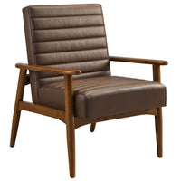 Modway - Jensen Cuir végane Chaise d’accent - Brun noyer-Cuir végane rembourré