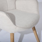 Homy Casa - Chaises d'accueil pour bureau - Tissu beige-Pieds en bois massif avec patins antidérapants pour plus de stabilité et de sécurité.