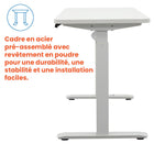 Motionwise - Bureau ergonomique assis-debout à moteur unique série M1 - Blanc-Favorise la productivité : Conçu pour les professionnels actifs, ce bureau assis-debout améliore la concentration, stimule l’énergie et soutient une routine de travail plus saine pour les télétravailleurs, cadres et entrepreneurs
