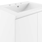 Modway - Bryn Support mural de 24" Vanette de salle de bain - Blanc blanc-Assemblée requise