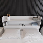 Nexera - Tête de lit de rangement Hunter Queen, Blanc-Garantie incluse : Reposez-vous en toute tranquillité avec une garantie d'un an, offrant une assurance supplémentaire pour une mise à niveau élégante et fonctionnelle de votre chambre à coucher