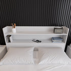 Nexera - Tête de lit de rangement Hunter Queen, Blanc-Garantie incluse : Reposez-vous en toute tranquillité avec une garantie d'un an, offrant une assurance supplémentaire pour une mise à niveau élégante et fonctionnelle de votre chambre à coucher