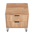 Manhattan Comfort - Dumbo table de chevet moderne à 2 tiroirs et commode à 3 tiroirs - brun doré - ensemble de 2-10