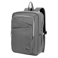 Swissdigital Design - Katy Rose Sac à dos - Gris-Le manchon de chariot s'adapte sur la poignée de bagage verticale pour avoir les mains libres. Le compartiment rembourré pour ordinateur portable est généralement conçu pour s'adapter à n'importe quel ordinateur portable ou tablette jusqu'à 16". Le compartiment rembourré pour tablette est généralement conçu pour s'adapter à n'importe quelle tablette jusqu'à 12,9".