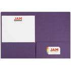 JAM Paper - Premium - Dossier portefeuille mat à 2 pochettes - violet foncé - Paquet de 6-Quantité : 6 dossiers par paquet | Un pour chaque sujet et projet