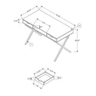 Monarch Specialties - 7210 Bureau 48 po L - Espresso/Metal Or-Pour une utilisation polyvalente, ce bureau est muni de deux tiroirs pratiques pour vous aider à organiser tous vos articles de travail