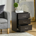 HOMCOM - Table de chevet avec 3 tiroirs - marron-Poignées en aluminium et glissières en acier pour une ouverture et fermeture faciles 