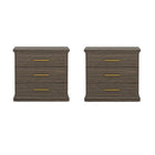 Manhattan Comfort - Table de nuit traditionnelle Clifford à 3 tiroirs - Noyer-Design compact et fonctionnel idéal pour les chambres, les chambres d'amis ou les petits espaces