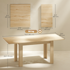 HOMCOM - Table à manger rectangulaire moderne extensible 55 po-71 po pour 6-8 personnes - bois naturel-Le MDF robuste avec revêtement mélaminé garantit durabilité et facilité de nettoyage 