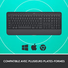 Logitech - Signature K650 Clavier sans fil Ergonomique Entier avec Repose-Poignets - Graphite-Meilleurs ensemble : améliorez productivité et flexibilité en combinant le clavier d'ordinateur K650 avec la souris M650 , personnalisez-les via le logiciel Logi Options+ (Windows 10 et macOS 10.15)