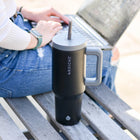 GROSCHE - Aspen Gobelet Isolé avec Poignée - 40 oz - Noir Graphite-Isolation sous vide à triple paroi