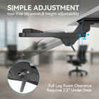 ShoppingAll - Plateau à clavier réglable sous le bureau avec tiroir coulissant de 25 po L x 9,8 po P - Noir-Installation facile : Se fixe solidement aux bureaux en bois avec la quincaillerie incluse. Dimensions du support : 6 po l x 14,1 po L (s’étend à 20 po) x 3,6 po H