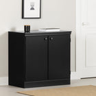 South Shore - Petite armoire de rangement à 2 portes, collection Morgan, noir pur (7270722)-Comprend 1 tablette réglable