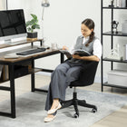 Vinsetto - Chaise de bureau sans accoudoirs en peluche avec hauteur réglable - noir-Hauteur d’assise réglable pour s’adapter à votre style d’assise