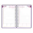 Brownline - 2026 Agenda quotidien DuraFlex avec couverture texturée extra robuste - 8 po x 5 po - Couleurs assorties - Anglais-Chaque page comporte trois blocs pour les rappels, les notes et les appels
