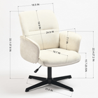 Homy Casa -  Chaise de bureau de conférence pivotante rembourrée avec accoudoirs - Beige-Usage professionnel : Convient aux réunions, consultations et espaces de discussion.