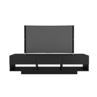 Nexera - Meuble audio-vidéo Stereo, 72 po, 3 tiroirs, Noir-3 tiroirs de rangement sur coulisses de métal