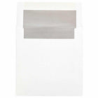  JAM Paper Enveloppes d'invitation carrées doublées de papier d'aluminium - 6 x 6 pouces - blanches avec feuille d'argent - paquet de 25-Couleur : blanc avec doublure en feuille d'argent, La feuille donne à l’enveloppe une brillance naturelle