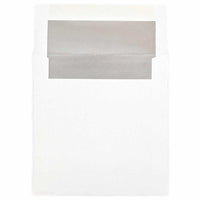  JAM Paper Enveloppes d'invitation carrées doublées de papier d'aluminium - 6 x 6 pouces - blanches avec feuille d'argent - paquet de 25-Couleur : blanc avec doublure en feuille d'argent, La feuille donne à l’enveloppe une brillance naturelle