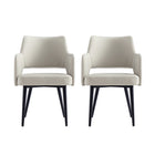 Manhattan Comfort - Lot de 2 fauteuils de salle à manger modernes Tremont 58 cm, revêtement similicuir, coloris pierre-Chaise de salle à manger moderne avec accoudoirs pour salle à manger et usage de travail lot de 2